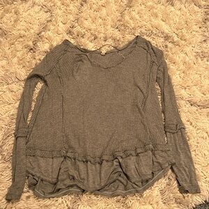 Gray Free People Long Sleeve